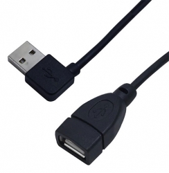 Câble USB 2.0 A angle droit/gauche réversible mâle vers A droit femelle