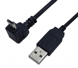 USB 2.0 A Straight Male to Micro-B Down Angle Cable
