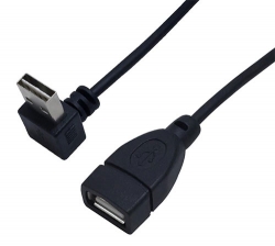 Câble USB 2.0 A angle haut/bas mâle vers A droit femelle