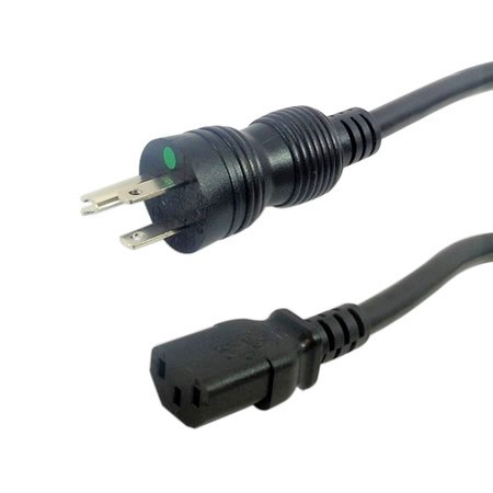 Hospital Grade 5-15P to C13 Power Cable 14AWG SJT (15A 125V)