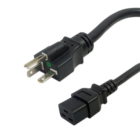 Hospital Grade 5-20P to C19 Power Cable, 12AWG SJT (125V 20A)