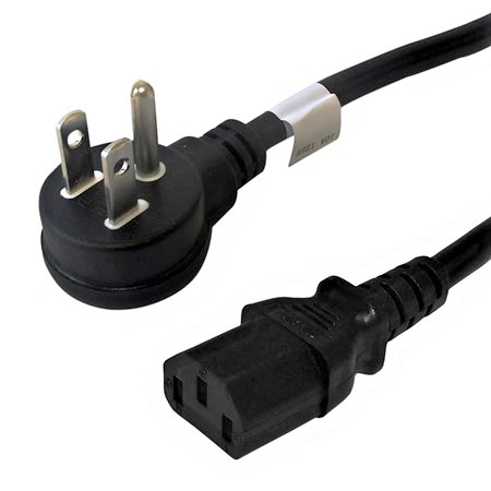 Power Cord 5-15P to IEC C13 Angled Down