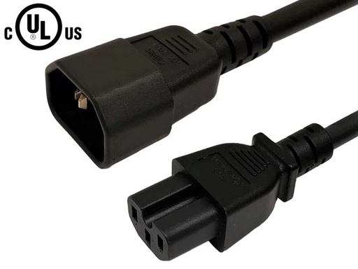 Power Cord IEC C14 to IEC C15 - 14AWG