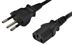 [PCC-BZ/C13-2M] Power Cord NBR1NBR14136 (Brazil) to IEC C13 - H05VV-F 1.0 (10A 250V)