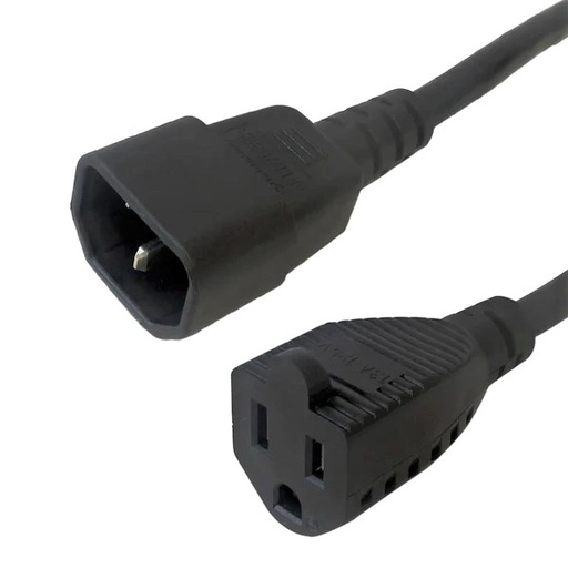 Power Cord NEMA 5-15R to IEC C14 - 16AWG