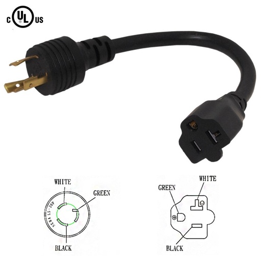 [PCC-L520P520R-1] Power Cord NEMA L5-20P to NEMA 5-20R - 12AWG