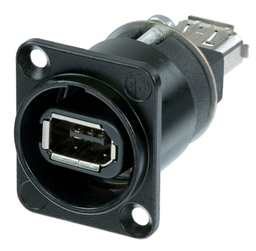 [CK1394-66-FFPMB] FIREWIRE Adapter Female to Female Panel Mount Black