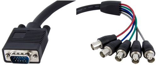 [HD15M/5BNC-6] HD15 Mâle vers 5 BNC Femelle 6FT SANS FERRITE