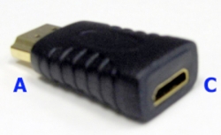 [HDMI-AC-MF] Adaptateur - HDMI (Type A) Mâle vers Mini HDMI (Type C) Femelle