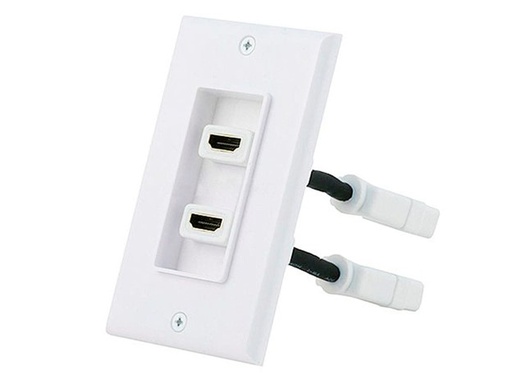 [HDMI-WP2] Plaque murale HDMI avec deux câbles intégrés de 4"