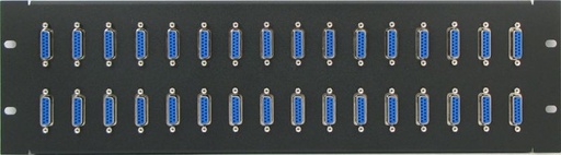 [JP-014] Blank Panel w/32 Universal DB15/HD26/DVI/DisplayPort Cutouts, Black