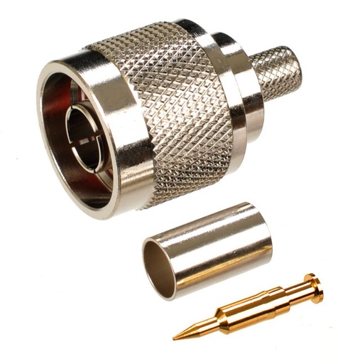 [NM-LLR400] N-Type Male Crimp Connector for RG8 (LLR-400) 50 Ohm