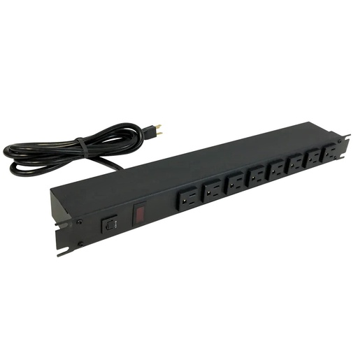 [PB1582BK-8] PWR BAR 19" RK MT FRONT 8 OUT