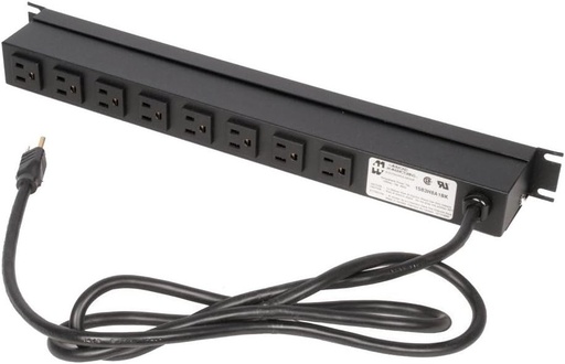 [PB1583BK-8] PWR BAR 19" RACK MT REAR 8 OUT