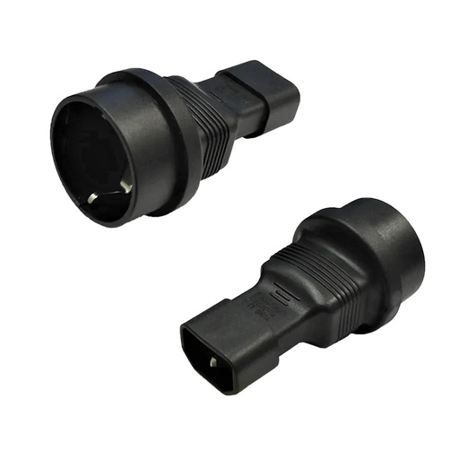 [PCA-EUF/C14-A] Schuko CEE 7/7 (Euro) Receptacle to C14 Power Adapter