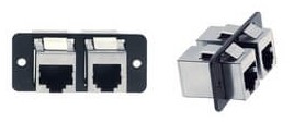 [PKR-W1145(G)] Insertion de plaque murale Ethernet RJ-45 et téléphonique RJ-11