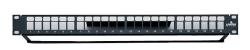 [PLV-PB1U24EB] Flat QUICKPORT™ Patch Panel, 24-Port, 1RU, Black