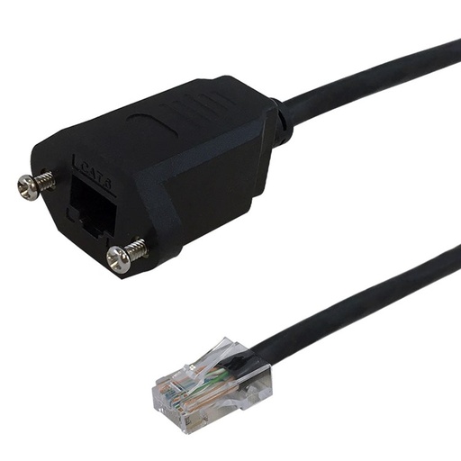 [RJ45E6X-MF-PM-1] RJ45 CAT6 UTP Male to Panel Mount Female Cable FT4/CMR