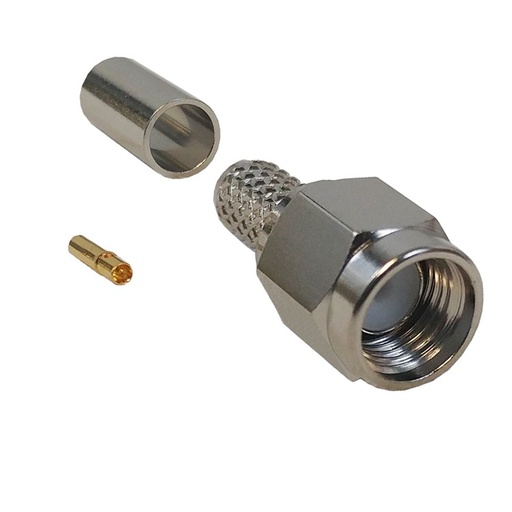 [SMARPM-LLR195] Connecteur à sertir mâle à polarité inversée SMA pour RG58 (LLR-195) 50 Ohm