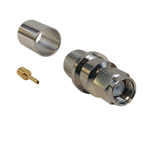 [SMARPM-LLR400] Connecteur à sertir mâle à polarité inversée SMA pour RG8 (LMR-400) 50 Ohm