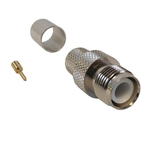 [TNC-RPF-LLR400] Connecteur à sertir femelle à polarité inversée TNC pour RG8 (LMR-400) 50 Ohm
