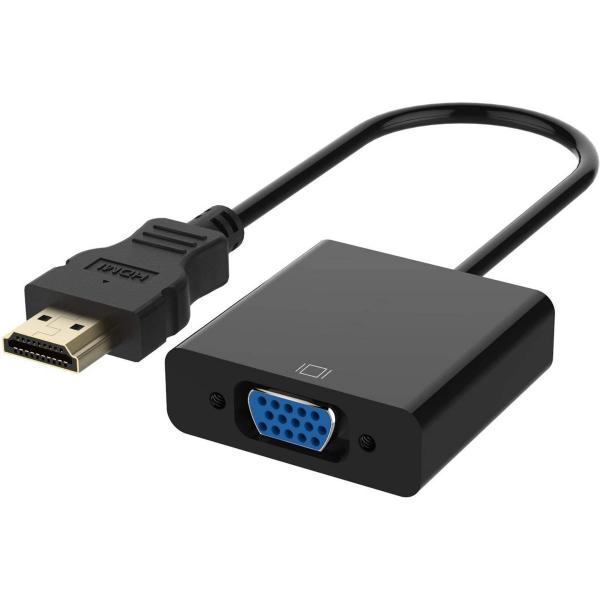 Adaptateur VGA Vers HDMI 1080P 60Hz - Convertisseur Pour PC, Ordinateur Portable, Projecteur - Avec Sortie Audio 3,5 Mm