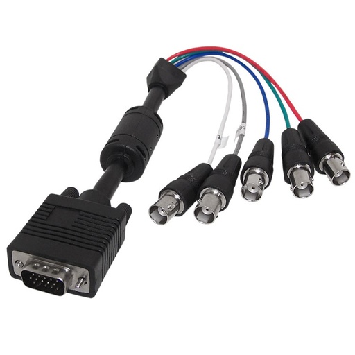 [VGA/5BNCF-1BK] Câble SVGA mâle vers 5 x BNC femelle 1' Noir