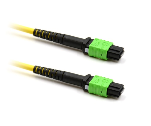 12-Fiber Singlemode MPO/APC Female to MPO/APC Female - OFNP Plenum - Available with Method A & B Polarity