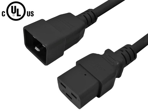 Cordons d'alimentation IEC C19 à C20,  câble robuste SJT AWG12