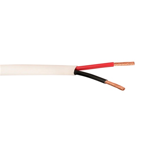 16AWG In-Wall Rated Plenum Speaker Wire - 2 Conductor White CMP 