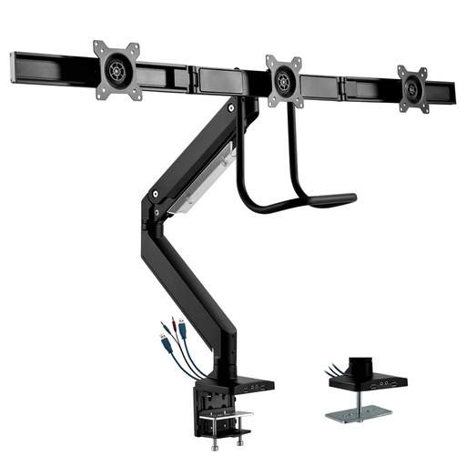 [TR-DMSTA3] Triple Screen Desktop Display Mount - Full Motion - Fits Monitors 17 to 27 inch