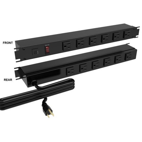 [PB1583H12A1BKX] 1U Horizontal 19" Rackmount Avant/Arrière 12 Prises PDU 15A 125V