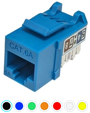 CAT6A Slim Profile Modular Jack, 110 Punch-Down
