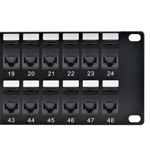 CAT6A Pass-Through Patch Panel, 19" Rackmount
