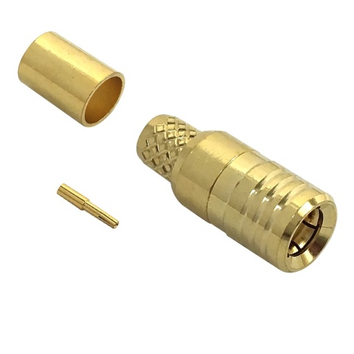 [SMBM-LLR195] Connecteur à sertir mâle SMB pour RG58 (LMR-195) 50 Ohm