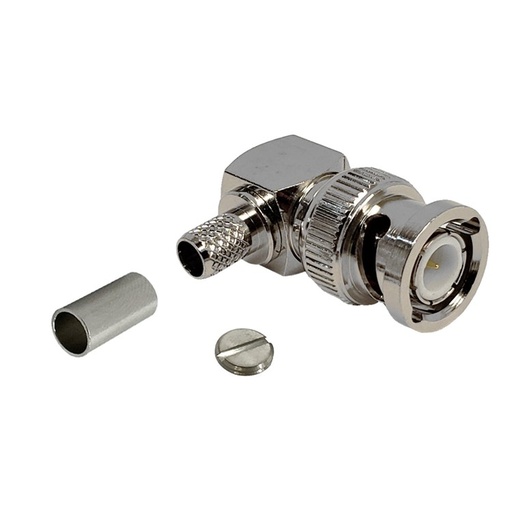 [BNCM90-LLR240] Connecteur à sertir mâle à angle droit BNC pour LMR-240 50 Ohm