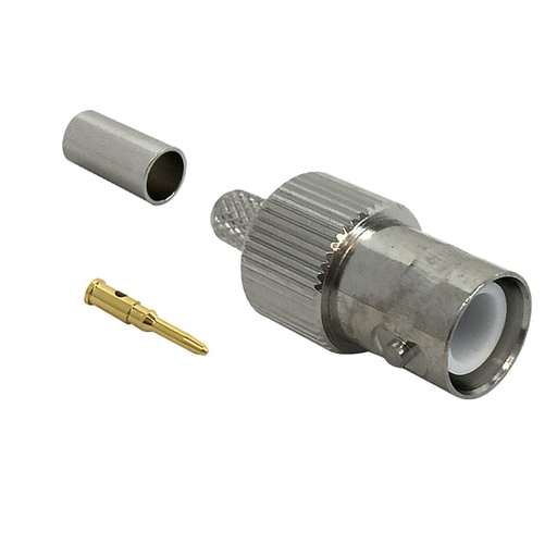 [BNCFRP-LLR195] Connecteur à sertir femelle à polarité inversée BNC pour RG58 (LMR-195) 50 Ohm
