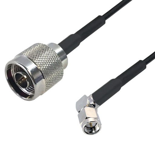 [LLR195-NMSMARAM-X] Câble LMR-195 de type N mâle vers SMA mâle (angle droit)