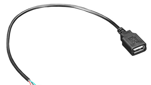 [USB2-AFEMALE-OPEN-7"-BLACK] USB2.0 A Female to Open End Cable