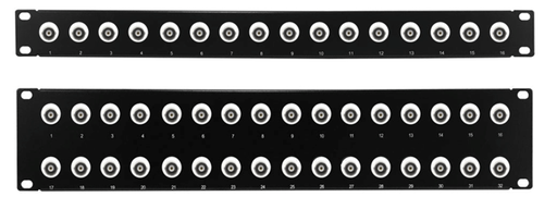 BNC 75 Ohm 12GHz HD-SDI Patch Panel - 16 & 32 Ports 1U & 2U