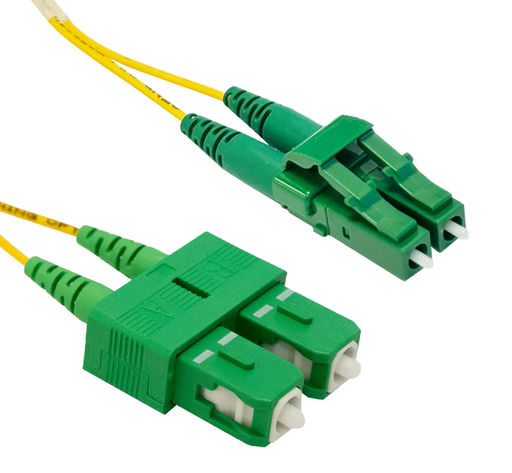 OS2 9µ Monomode Duplex LC/APC vers SC/APC Gaine OFNR 