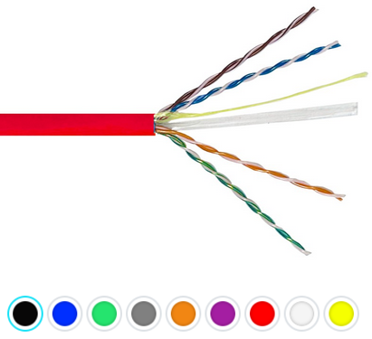 CAT6 UTP 4 Paires 23AWG (CMP) Plénum Solide - 1000'
