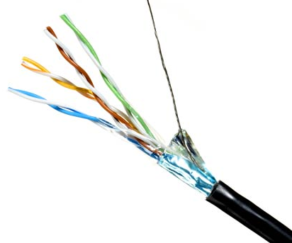 CAT5e Stranded Shielded Hi-Flex Rugged 4 Pair 26AWG Cable - Black Pur Jacket