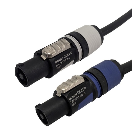 PowerCON Blue to Grey AC Power-in/out - 14AWG SOOW