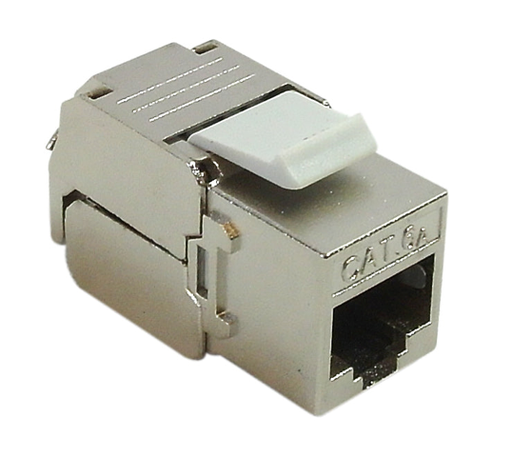 [MKRJ456A-S] RJ45 Cat6a Shielded Slim Jack, 110 Punch/Tool-Less  - Stainless Steel