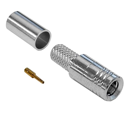 [SMBM-NI-LLR195] SMB Male Crimp Connector Nickel for RG58 (LLR-195) 50 Ohm