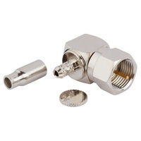 [ZAP-222179-10] Amphenol RF, 222179-10, F Type Connector Plug, Male Pin 75 Ohms Free Hanging (In-Line), Right Angle Solder