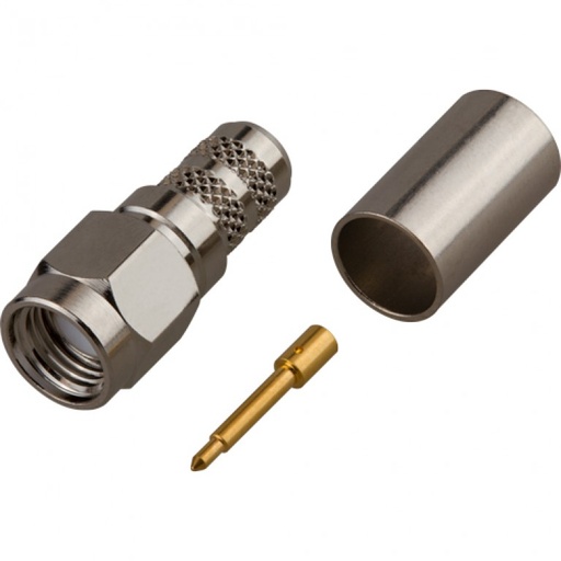 [RSA-3000-X] RF Industries RSA-3000-X, SMA Male Straight; Crimp; Nickel Body Plating; For LMR-240, RG-8X