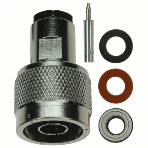 [ZAP-000-34025] 000-34025, N Type Connector Plug, Male Pin 50 Ohms Free Hanging (In-Line) Solder, Amphenol RF