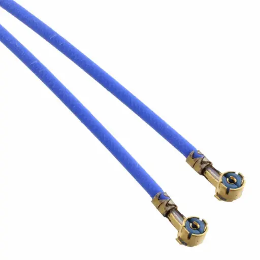 [ZAM-1064533-1] 1064533-1, Coaxial Cable, SSMT jack (angled) to SSMT jack (angled), 50 Ω, grommet blue, 300 mm, TE Connectivity 